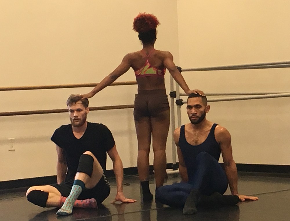 Members of Dance Now! Miami rehearsing Christopher Rudd's "Fight or F(l)ight at the Little Haiti Cultural Center